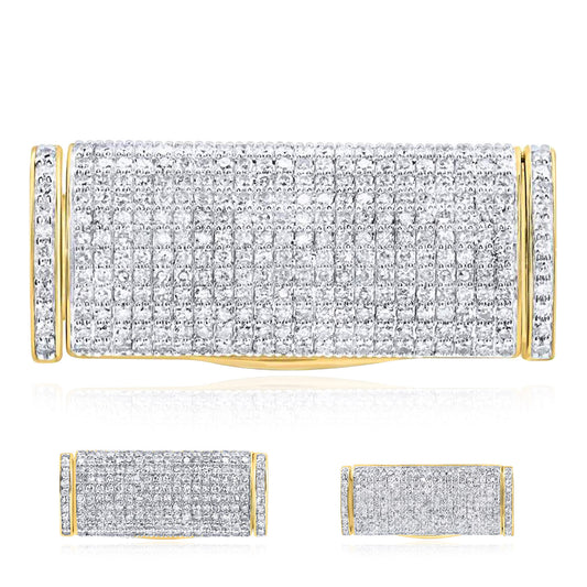 Natural Diamond 10K Yellow Gold 10-14mm (Solid) Lock Box Clasp For Miami Cuban Chain