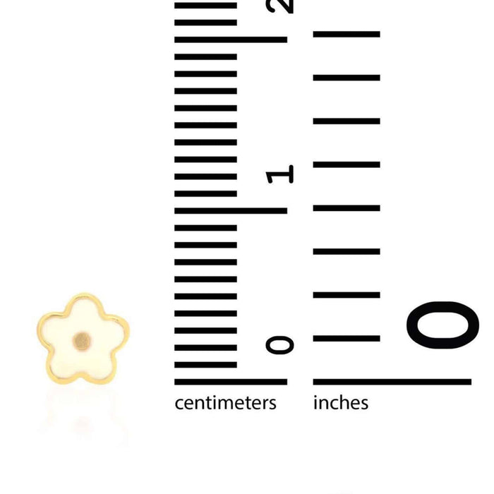 Kids 14K Gold Pink Blue Green Red White Purple Yellow Flower Stud Earrings