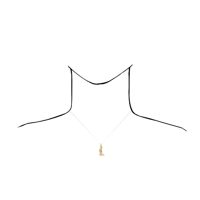 14K Yellow Gold Religious Saint Lazarus Pendant