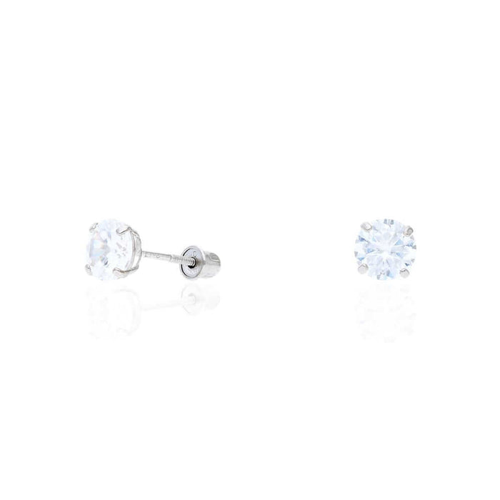 14k Yellow Gold White Gold 1.50Ct Birthstone Round Stud Screw Back Earrings