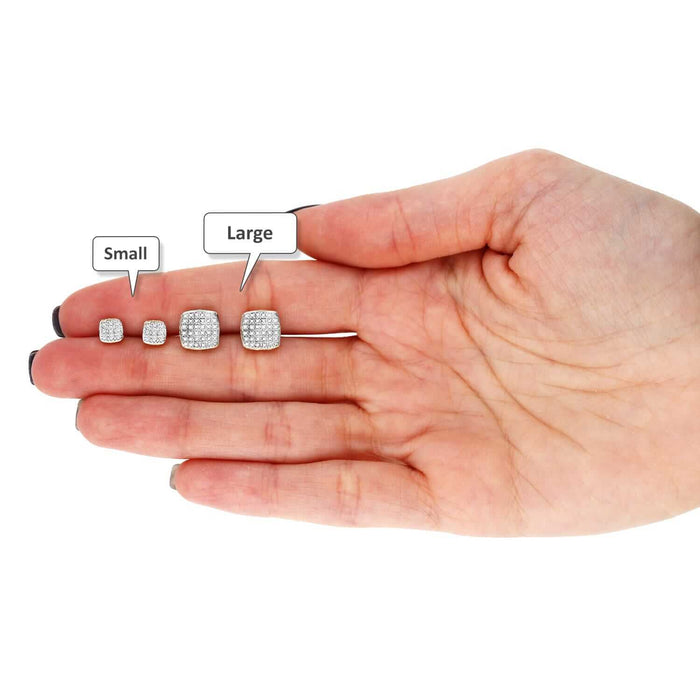 Natural Diamond 10K Yellow Gold Pave Stud Earrings