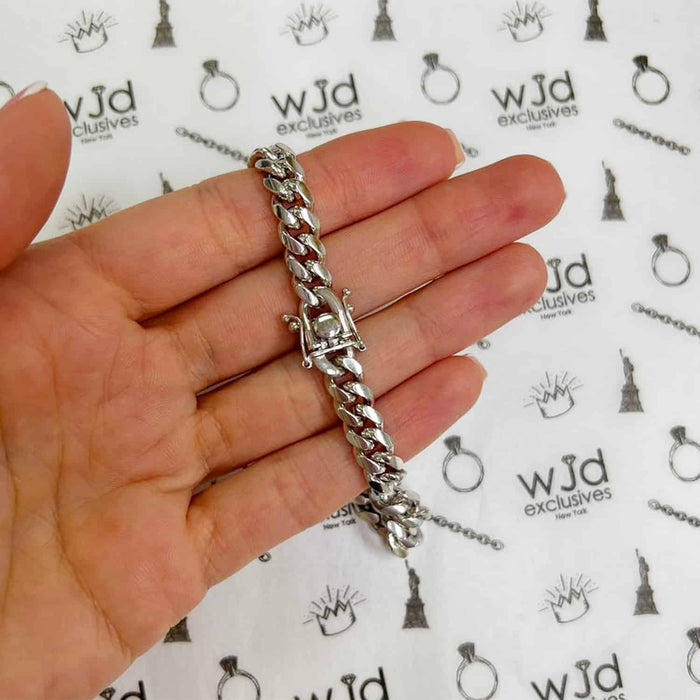 925 Sterling Silver 7mm Miami Cuban Bracelet (Solid Links) 8"