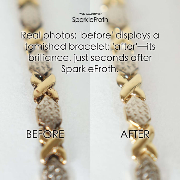 SparkleFroth Jewelry Cleaning Kit for Gold & Silver Brush Tweezers Non - Toxic - WJD Exclusives