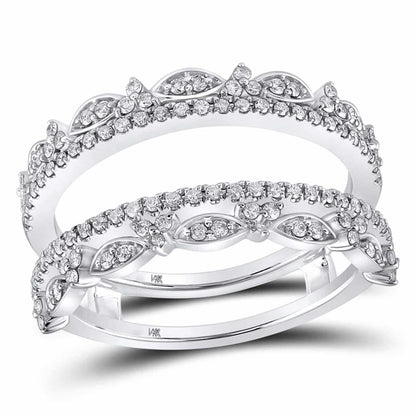 0.50CTW Real Diamond 14K Gold White Wrap Ring Enhancer