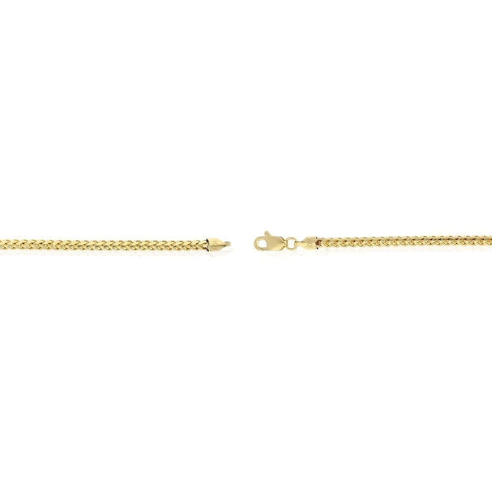 10K Yellow Gold 2.7mm Franco Bracelet (Solid Links) 8"