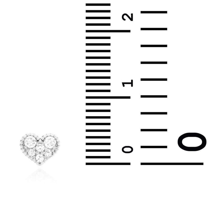 Kids0.40Ct CZ 5mm 14K Yellow White Gold Heart Stud Earrings
