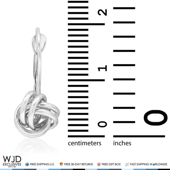 14K Yellow Gold White Gold Love Knot Lever Back Earrings 8mm