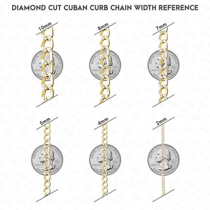 14k Yellow Gold 3.5mm Diamond-Cut Cuban Curb Chain (Hollow) 16"-28"