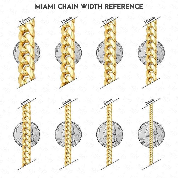 14K Yellow Gold 13mm Miami Cuban Chain Box Clasp (Hollow) 30"