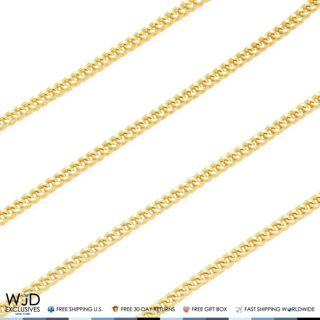 10K Yellow Gold 1.8mm Franco Chain Necklace 16"-30"