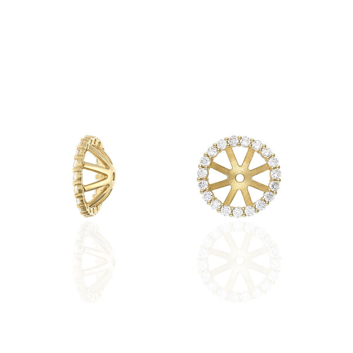 14K Gold CZ Halo Earring Jackets And Studs