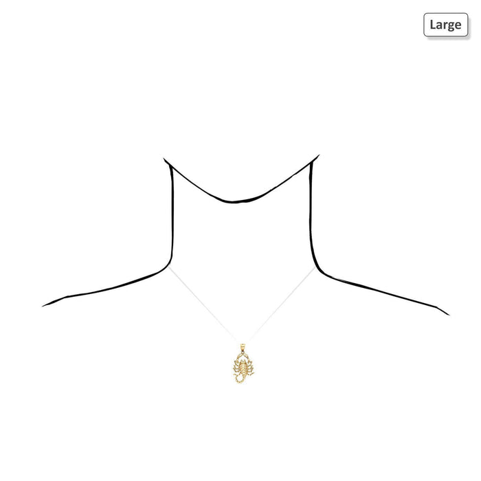 10K Solid Yellow Gold Diamond-Cut Scorpio Pendant