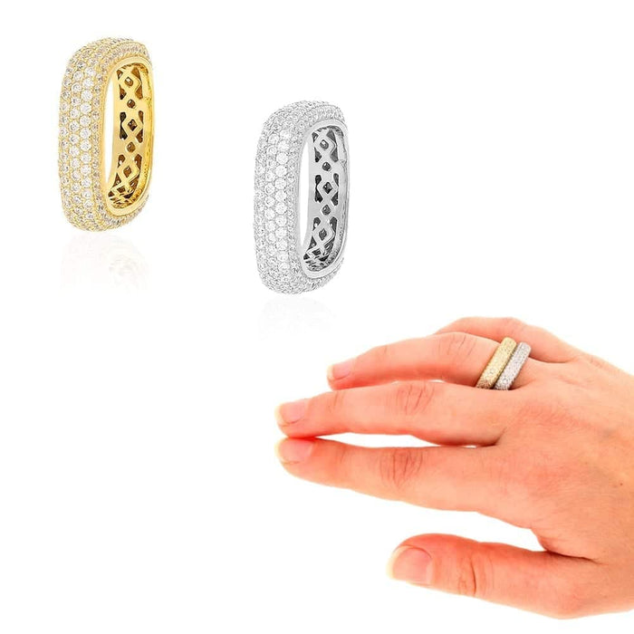 Gold Over 925 Sterling Silver Yellow 2.50Ct CZ Square Stackable Ring