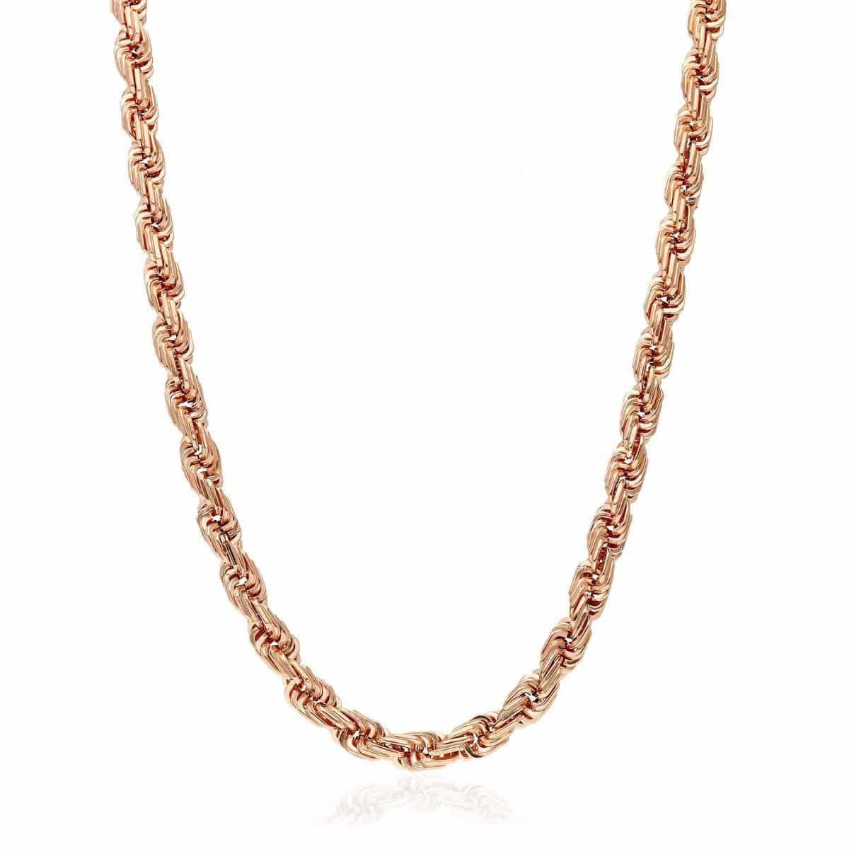 10K Rose Gold 5-8mm Square Rope Chain (Hollow) 20