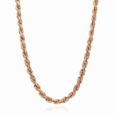 10K Rose Gold 5-8mm Square Rope Chain (Hollow) 20"-26"