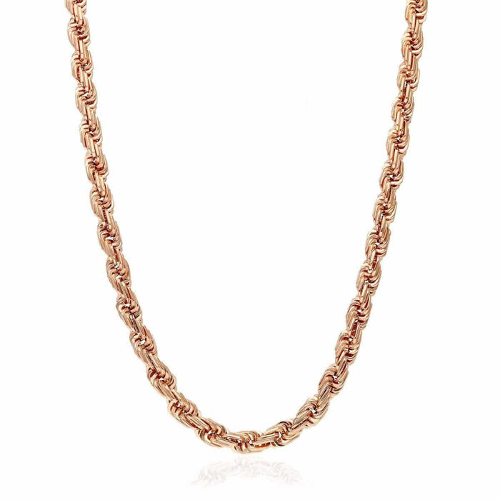 10K Rose Gold 5-8mm Square Rope Chain (Hollow) 20"-26"