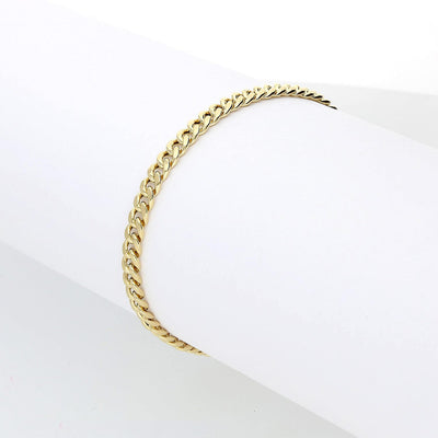 14K Yellow Gold 3mm-4.5mm Miami Cuban Bracelet (Hollow) 8"