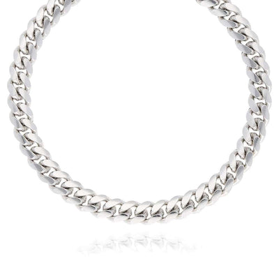 925 Sterling Silver 7mm Miami Cuban Bracelet (Solid Links) 8"