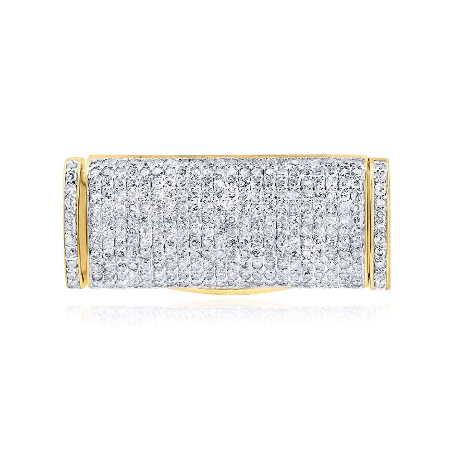 Natural Diamond 10K Yellow Gold 10 - 14mm (Solid) Lock Box Clasp For Miami Cuban Chain Bracelet - WJD Exclusives