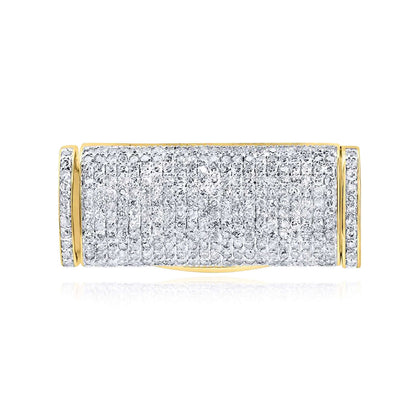 Natural Diamond 10K Yellow Gold 10 - 14mm (Solid) Lock Box Clasp For Miami Cuban Chain Bracelet - WJD Exclusives