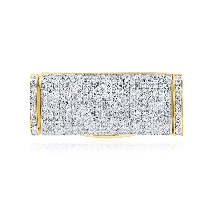 Natural Diamond 10K Yellow Gold 10 - 14mm (Solid) Lock Box Clasp For Miami Cuban Chain Bracelet - WJD Exclusives