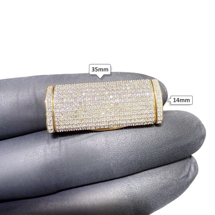 Natural Diamond 10K Yellow Gold 10 - 14mm (Solid) Lock Box Clasp For Miami Cuban Chain Bracelet - WJD Exclusives