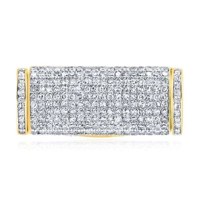 Natural Diamond 10K Yellow Gold 10 - 14mm (Solid) Lock Box Clasp For Miami Cuban Chain Bracelet - WJD Exclusives