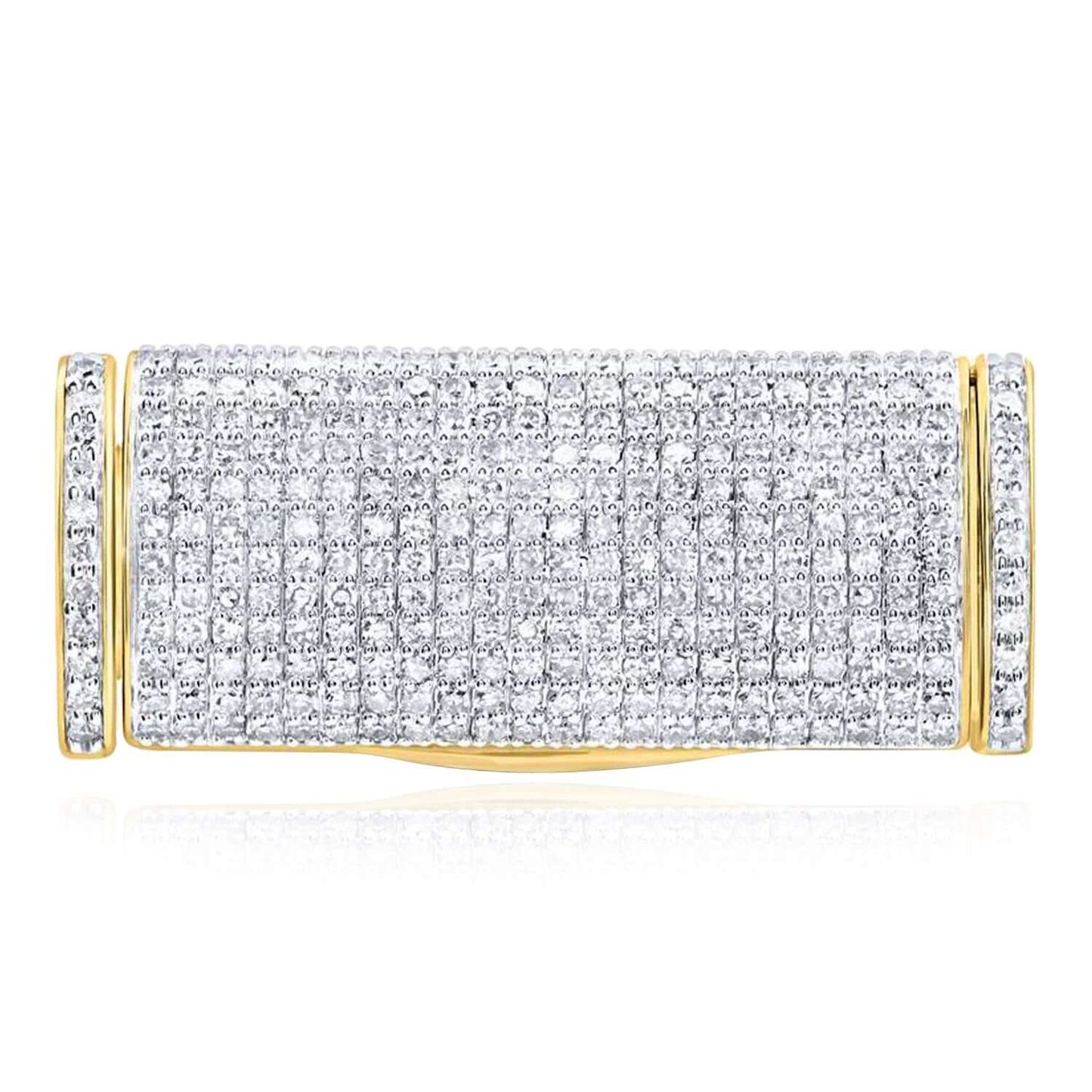 Natural Diamond 10K Yellow Gold 10 - 14mm (Solid) Lock Box Clasp For Miami Cuban Chain Bracelet - WJD Exclusives