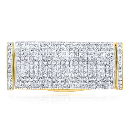 Natural Diamond 10K Yellow Gold 10 - 14mm (Solid) Lock Box Clasp For Miami Cuban Chain Bracelet - WJD Exclusives