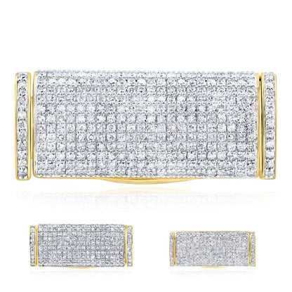 Natural Diamond 10K Yellow Gold 10 - 14mm (Solid) Lock Box Clasp For Miami Cuban Chain Bracelet - WJD Exclusives