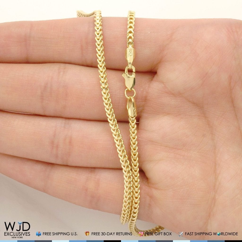 10K Yellow Gold 1.8mm Franco Chain Necklace 16"-30"