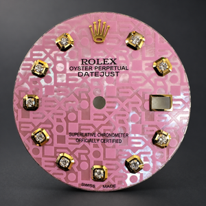 Original Rolex Datejust 36 Dial – Refinished Pink Mother-of-Pearl Anniversary Diamond