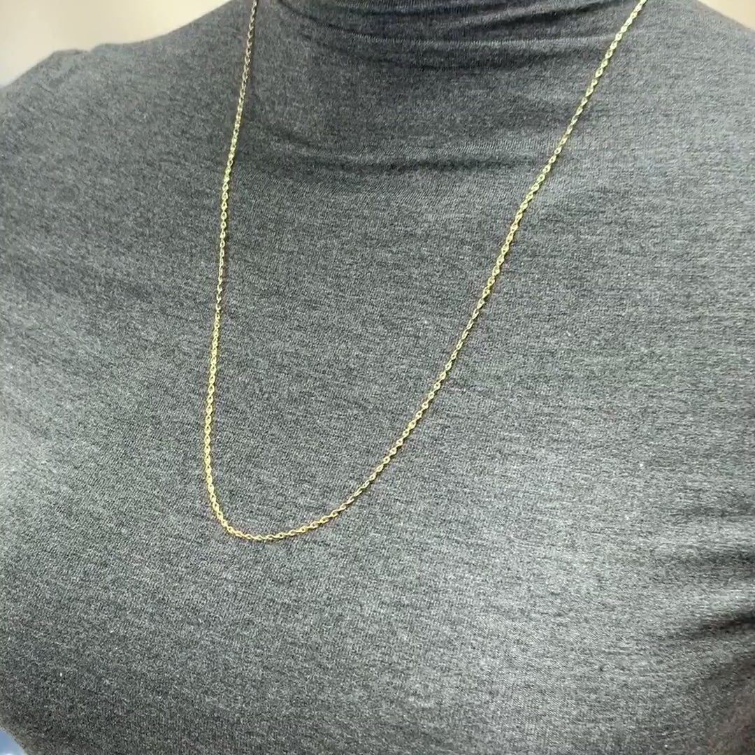 10K Yellow Gold 2mm Twisted Valentino Chain (Solid Links) 16"-24" — product video