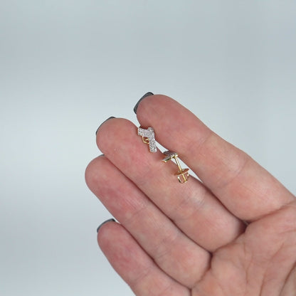 0.20CTW Natural Diamond 10K Yellow Gold Pistol Stud Earrings