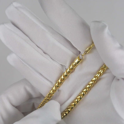 14K Yellow Gold 5mm Round Franco Chain (Solid Links) 20"-28"