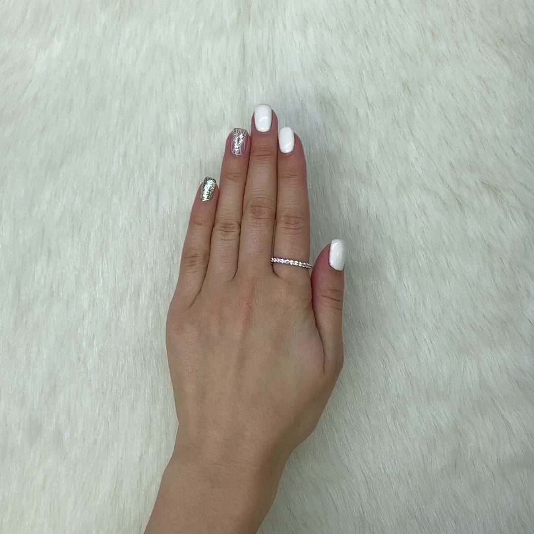 0.90CTW CZ 14K Gold White 2mm Eternity Ring — product video