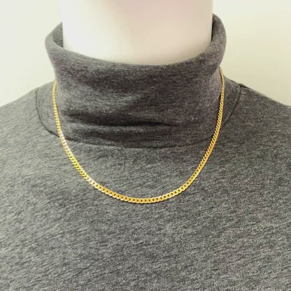 Kids 18K Gold Over Silver 3.6mm Cuban Chain (Solid Links) 16"-20"