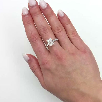 3.90TCW Lab-Grown Radiant-Cut Diamonds 14k White Gold Engagement Ring