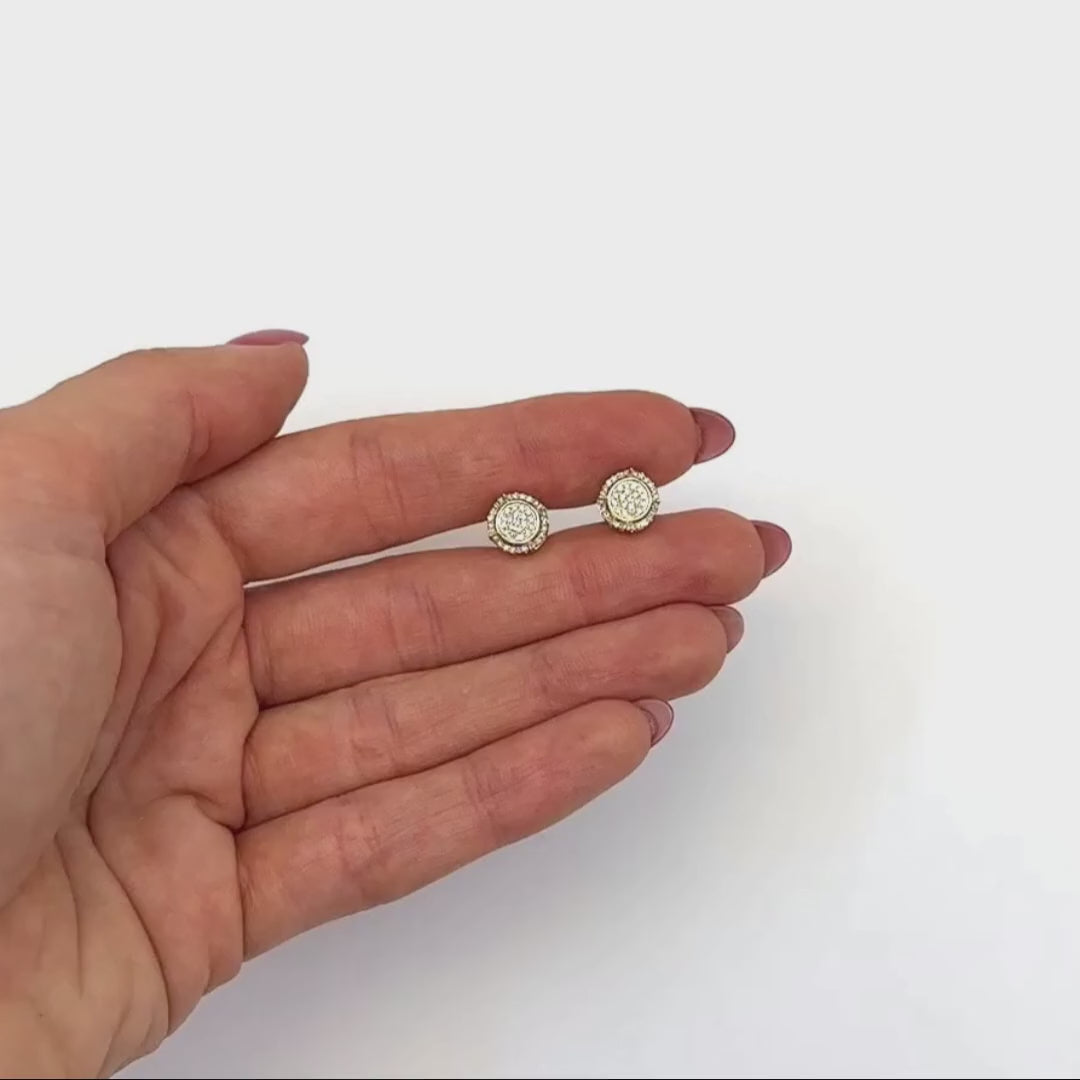 0.25CTW Natural Diamond 10K Yellow Gold Round Cluster Stud Earrings — product video