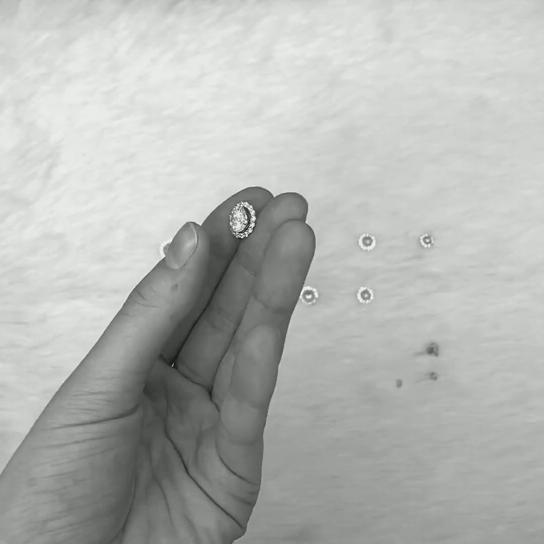 14K Gold CZ Halo Earring Jackets And Studs — product video