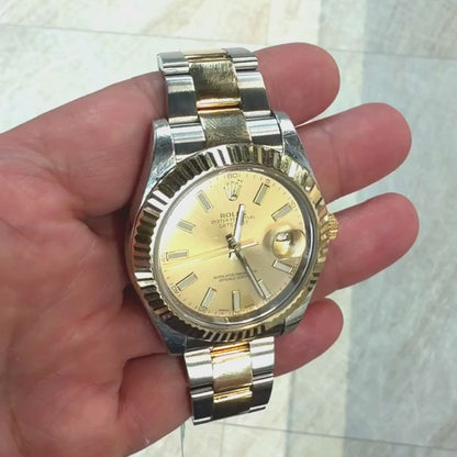 41mm Rolex Datejust II 116333 Rolesor 18k Gold Steel Two-Tone Oyster Band Watch