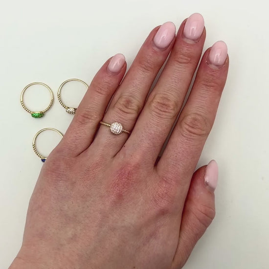 0.35CTW CZ 14K Yellow Gold Multiple Colors Cocktail Ring — product video
