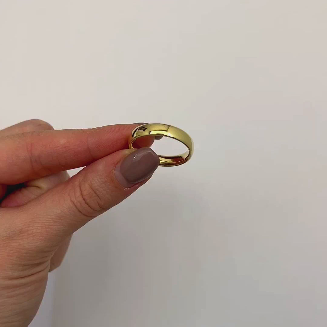 14K Yellow Gold 5mm Classic Hollow Wedding Band