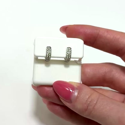 0.75CTW Lab-Grown Diamond 14K White Gold Huggie Hoop Earrings 11mm