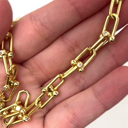 18K Yellow Gold Over Sterling Silver 8mm HardWear Chain (Solid Links) 16"-24"