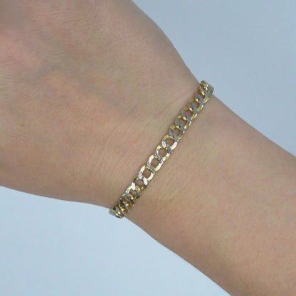 10K Two-Tone Gold-Filled 6mm Miami Link Bracelet (Hollow) 8"