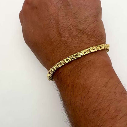 10K Gold Yellow 5mm Byzantine Bracelet 8.5"