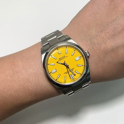 Rolex Oyster Perpetual 124300 41mm Automatic Yellow Dial Men's Watch
