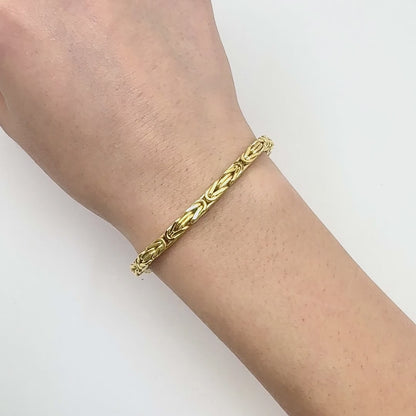 10K Gold Yellow 4mm Byzantine Bracelet 8"