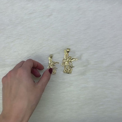 14K Yellow Gold Religious Saint Michael Pendant